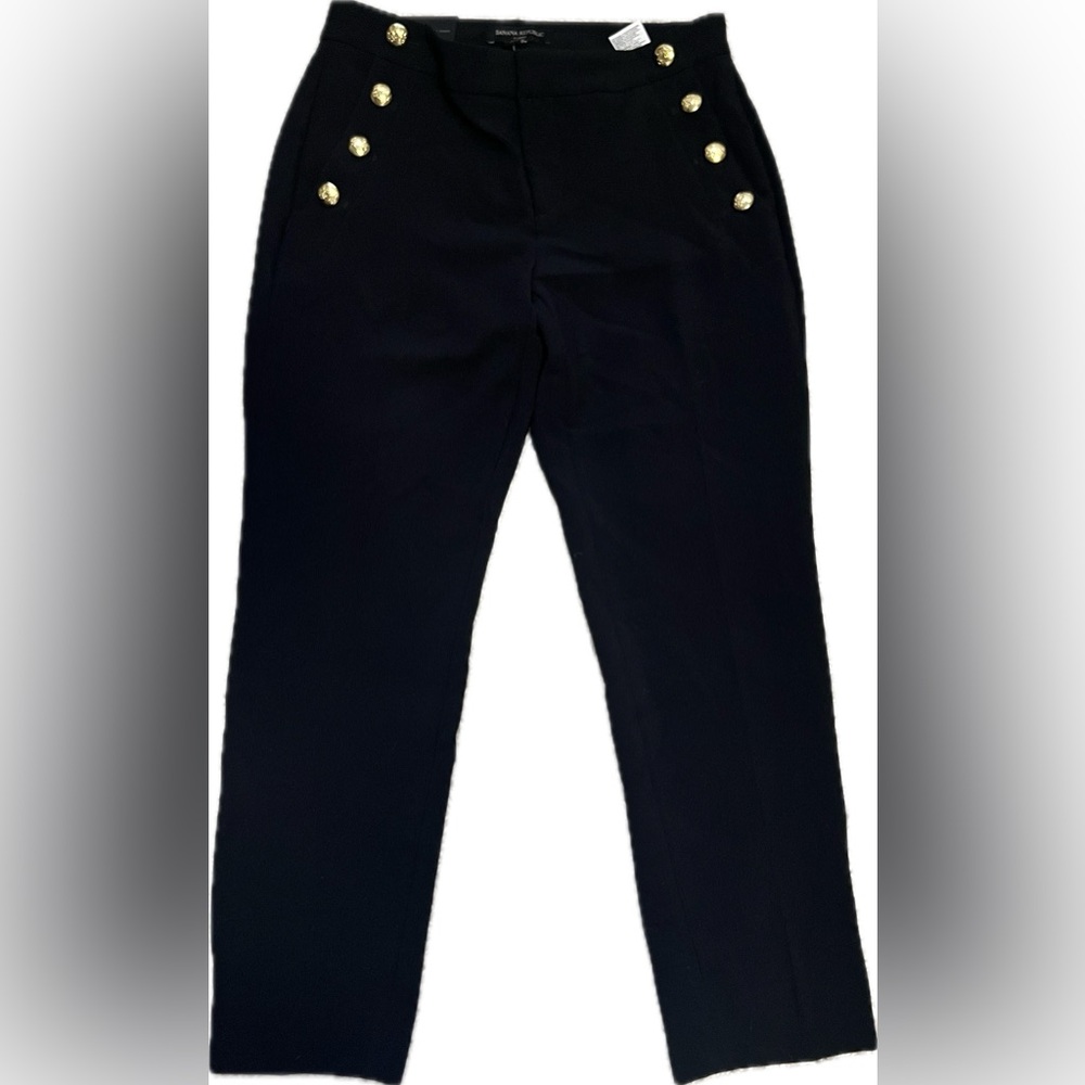 NWT $98 Banana Republic Avery pants Mid rise ankle 0P similar to sz 6 black - Picture 3 of 9